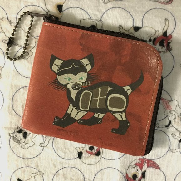 NWOT Native Origins Bella Bella Cat Faux Leather Coin Token Purse - Picture 2 of 10